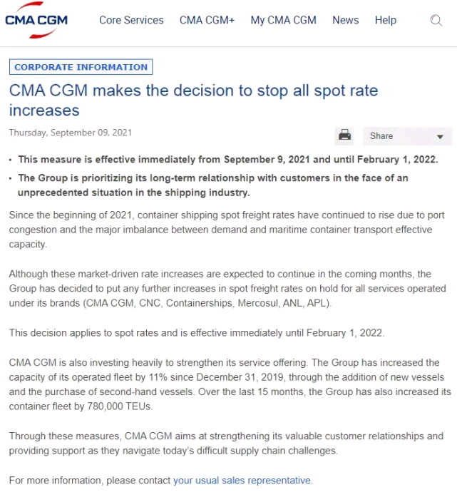 CMA CGM statement